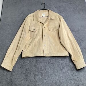 GAP Product RED Leather Mens SZ XL Suede Jacket Y2K Beige Military Rare Boxy